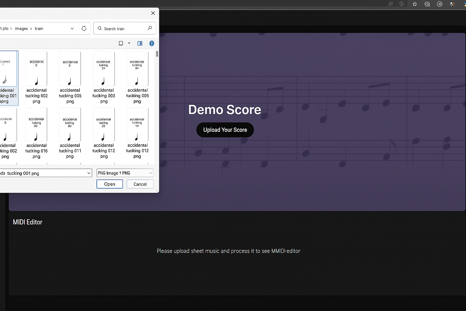 Upload sheet music to Melogen AI